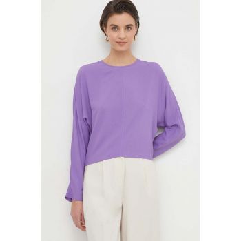 Sisley bluza femei, culoarea violet, neted