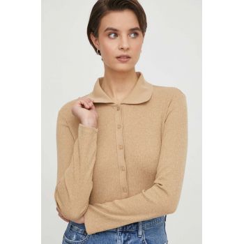 Sisley pulover femei, culoarea bej, light ieftin
