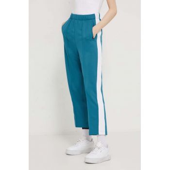 Tommy Jeans pantaloni de trening culoarea verde, modelator