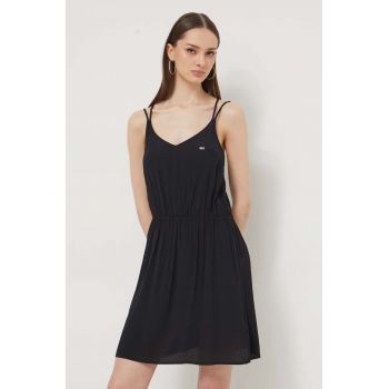 Tommy Jeans rochie culoarea negru, mini, drept DW0DW17936