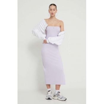 Tommy Jeans rochie culoarea violet, mini, mulată DW0DW17925