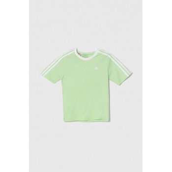 adidas tricou de bumbac pentru copii culoarea verde, neted