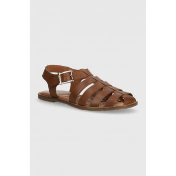 Barbour sandale de piele Macy femei, culoarea maro, LFO0683TA52