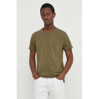 Levi's tricou din bumbac 2-pack barbati, culoarea verde, neted ieftin