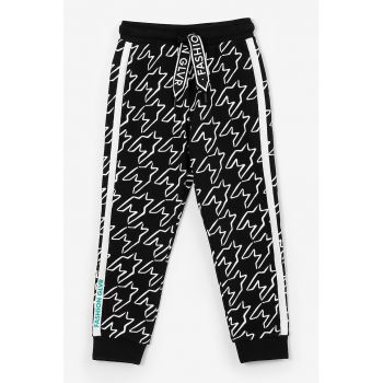 Pantaloni de trening cu model houndstooth