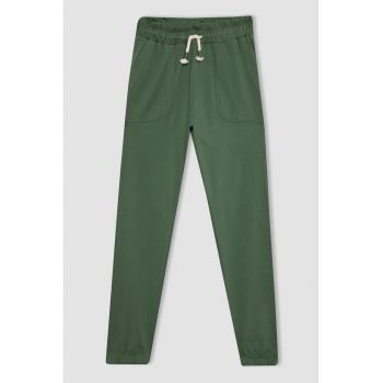 Pantaloni de trening din bumbac cu snur