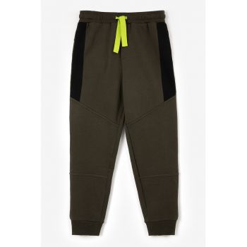 Pantaloni de trening din bumbac cu talie ajustabila