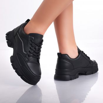 Pantofi dama casual Negri din Piele Ecologica Esle