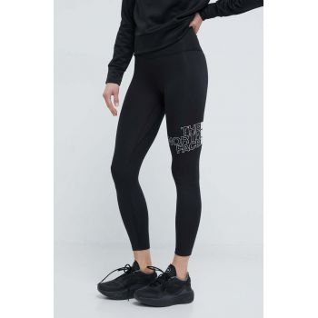 The North Face leggins sport Flex femei, culoarea negru, neted la reducere