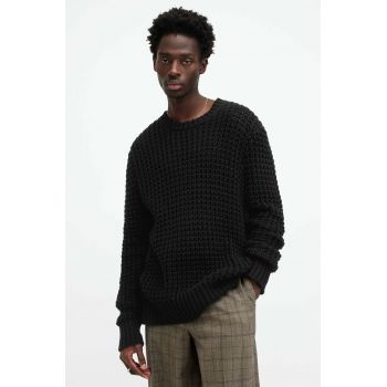 AllSaints pulover de bumbac ILLUND culoarea negru, călduros