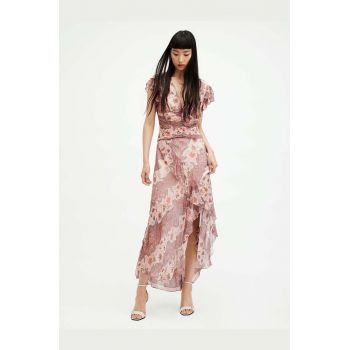 AllSaints rochie BREA CASCADE maxi, mulata