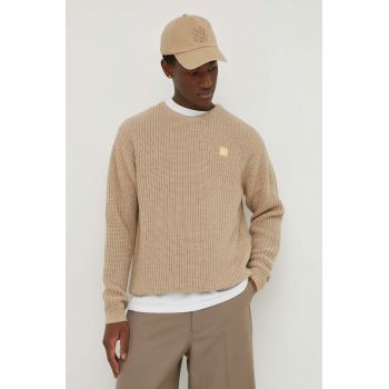 American Vintage pulover din amestec de lana barbati, culoarea bej