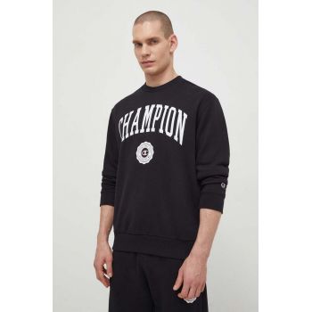 Champion bluză bărbați, culoarea negru, cu imprimeu 219839 ieftin