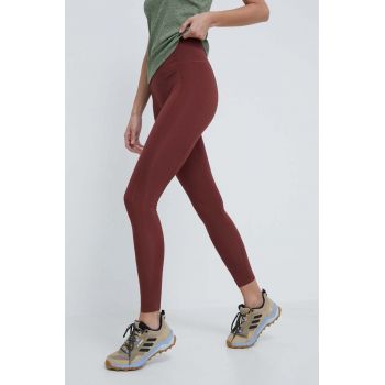 Columbia leggins sport Boundless Trek femei, culoarea bordo, neted, 2033514