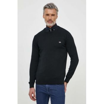 Gant pulover de bumbac culoarea negru, light de firma original