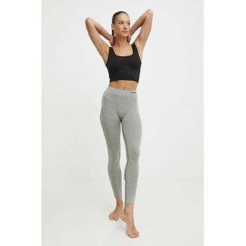 Hummel jambiere de yoga culoarea verde, cu imprimeu, 210496