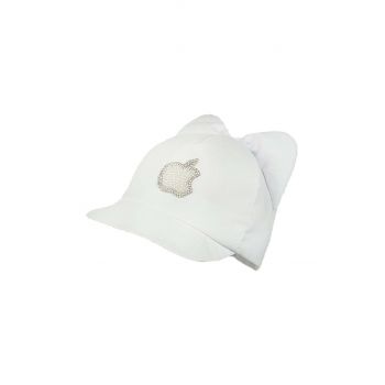 Jamiks șapcă din bumbac pentru copii ANTOINETTE culoarea alb, cu imprimeu de firma originala
