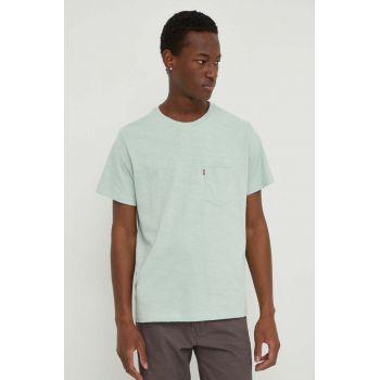 Levi's tricou din bumbac barbati, culoarea verde, modelator