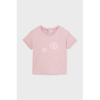 Mayoral tricou din bumbac pentru bebelusi culoarea roz ieftin