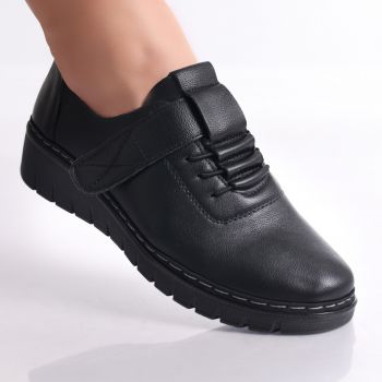 Pantofi dama casual Negri din Piele Ecologica Magaly
