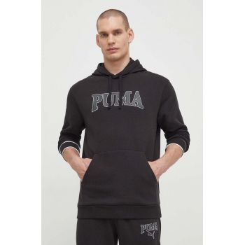 Puma bluză SQUAD bărbați, culoarea negru, cu glugă, cu imprimeu 624211