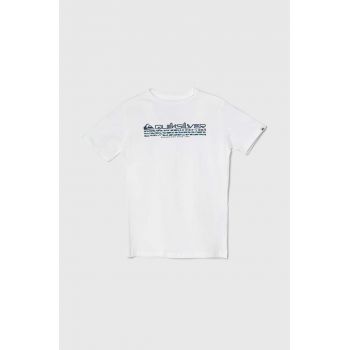 Quiksilver tricou de bumbac pentru copii OMNIFILLYTH culoarea alb, cu imprimeu