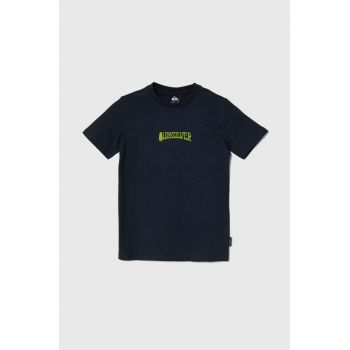 Quiksilver tricou din bumbac ISLAND SUNRISE culoarea albastru marin, cu imprimeu