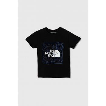 The North Face tricou de bumbac pentru copii NEW GRAPHIC TEE culoarea negru, cu imprimeu