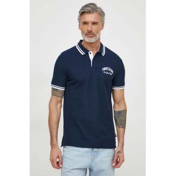 Tommy Jeans polo de bumbac culoarea bleumarin, cu imprimeu DM0DM18922 ieftin