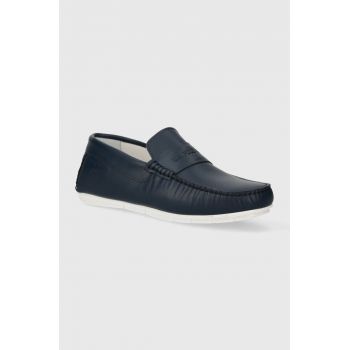 U.S. Polo Assn. mocasini de piele RIVER barbati, culoarea albastru marin, RIVER003M 4L1 de firma originali