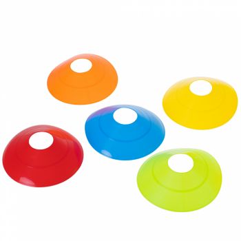 Set de antrenament pentru copii, Ikonka, cu 50 de discuri in 5 culori distincte, din plastic, Multicolor