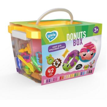 Set Air Clay cu Argila Usoara pentru Modelaj Lovin 42 Culori Donuts Box