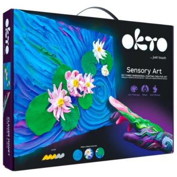 Set Pictura 3D cu Argila Usoara Water Lilies 30x40cm