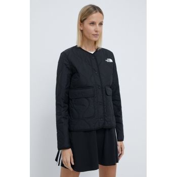 The North Face geaca femei, culoarea negru, de tranzitie