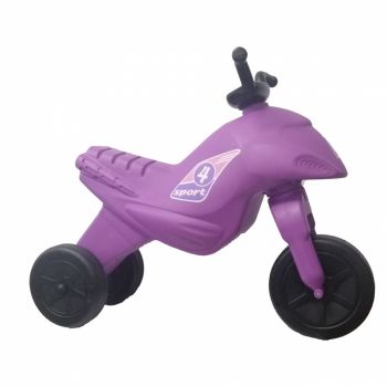 Tricicleta copii fara pedale Dohany Mini SuperBike Mov pana la 30 kg pentru copii intre 2 si 4 ani, Inaltime pana la sezut 25 cm