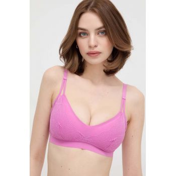 Chantelle sutien SOFT STRETCH culoarea roz, dantela, neted