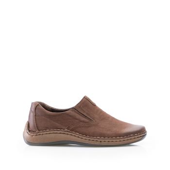 Pantofi casual barbati din piele naturala, Leofex - 919 Maro Nabuc ieftin