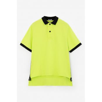 Tricou polo cu slituri cu fermoar