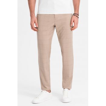 Pantaloni in carouri cu buzunare laterale