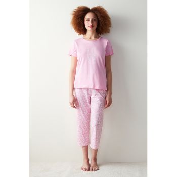 Pijama de bumbac cu imprimeu de firma originale