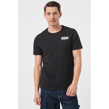 Tricou din bumbac cu decolteu la baza gatului