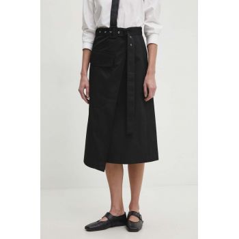 Answear Lab fusta culoarea negru, midi, evazati la reducere