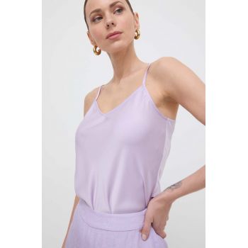 Armani Exchange bluza femei, culoarea violet, neted ieftina