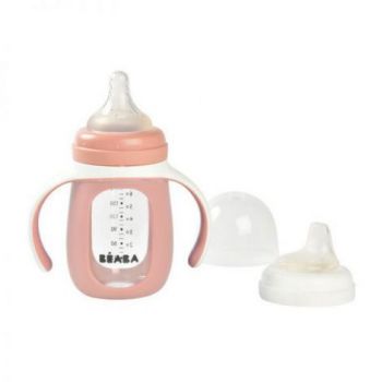 Biberon de Invatare 2 in 1 Beaba 210 ml Old Pink de firma original