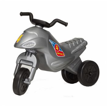Tricicleta pentru copii fara pedale Dohany Maxi SuperBike Gri, inaltime pana la sezut 33 cm, greutate maxima suportata 50 de kg, recomandata copiilor intre 2 si 5 ani