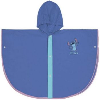 Pelerina de ploaie tip poncho, Stitch, Albastru, 5 - 6 ani
