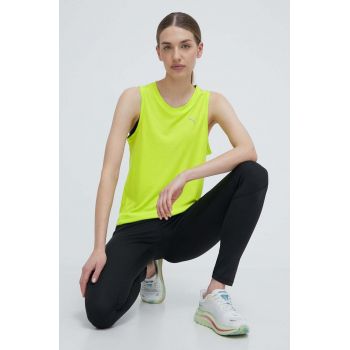 Puma top pentru alergat culoarea verde 523165