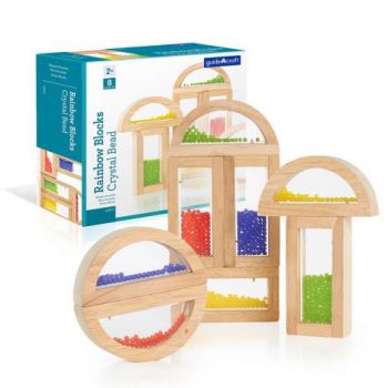 Rainbow Blocks cu margele colorate, Guidecraft ieftina