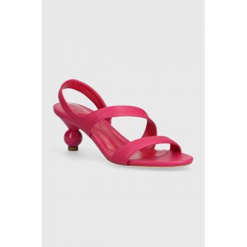 Weekend Max Mara sandale de piele Zigano culoarea roz, 2415521015600