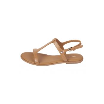 Sandale slingback de piele